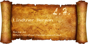 Lindtner Herman névjegykártya